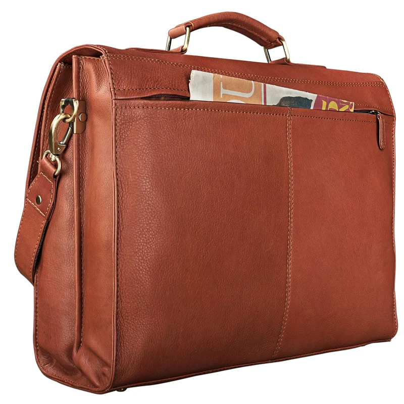 "Richard" Klassische Aktentasche Leder cognac - braun