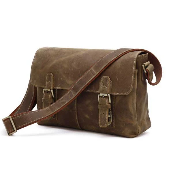 Klassische Umhängetasche Vintage Ledertasche Unisex Leder