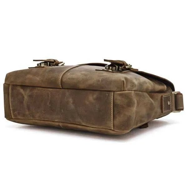 Klassische Umhängetasche Vintage Ledertasche Unisex Leder