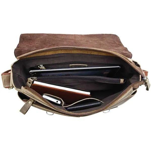 Klassische Umhängetasche Vintage Ledertasche Unisex Leder