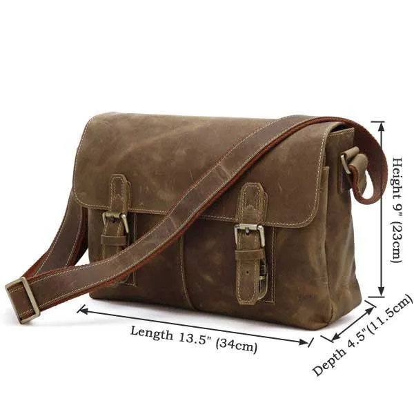 Klassische Umhängetasche Vintage Ledertasche Unisex Leder