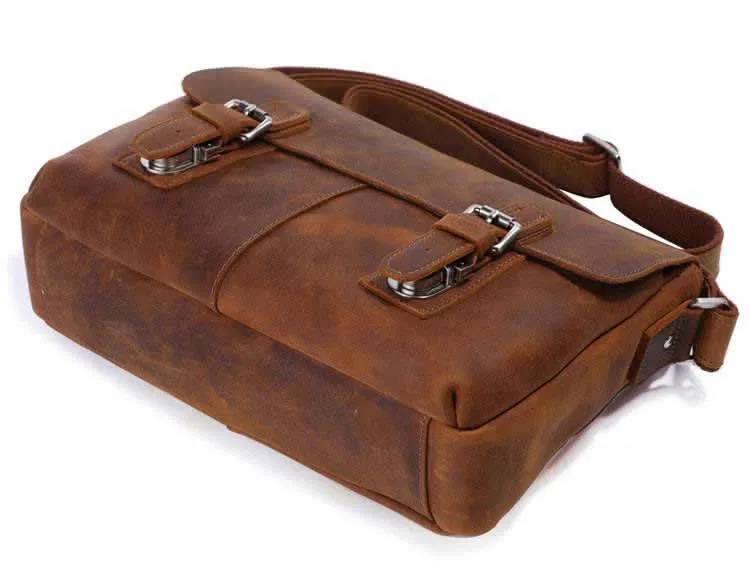 Kleine Vintage Umhängetasche Unisex Retro Schultertasche Leder
