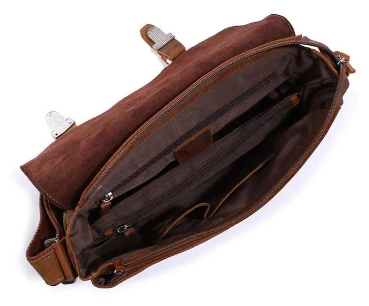 Kleine Vintage Umhängetasche Unisex Retro Schultertasche Leder