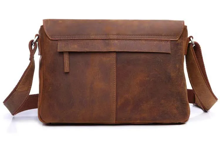 Kleine Vintage Umhängetasche Unisex Retro Schultertasche Leder