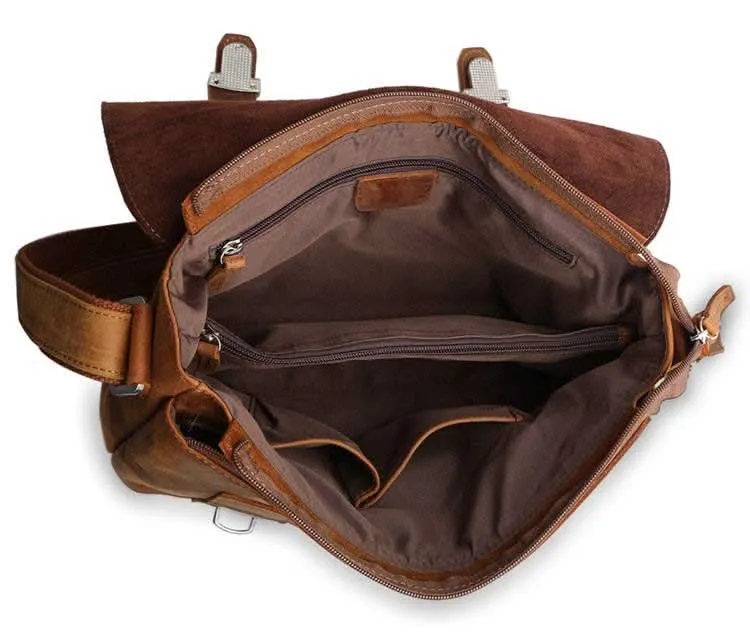 Kleine Vintage Umhängetasche Unisex Retro Schultertasche Leder