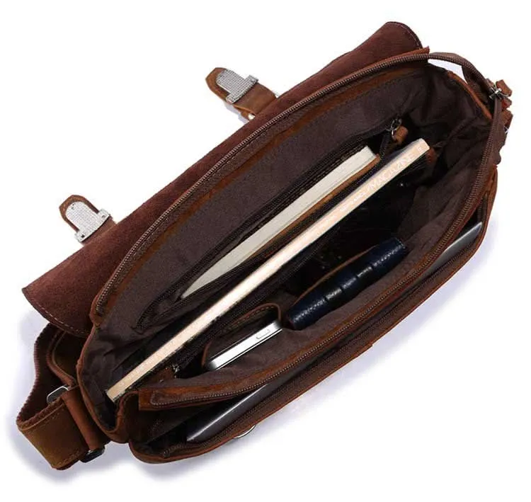 Kleine Vintage Umhängetasche Unisex Retro Schultertasche Leder