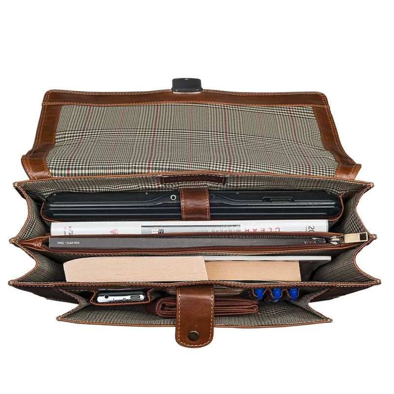 Businesstasche Herren Damen A4 Businesstasche Vintage Design braun
