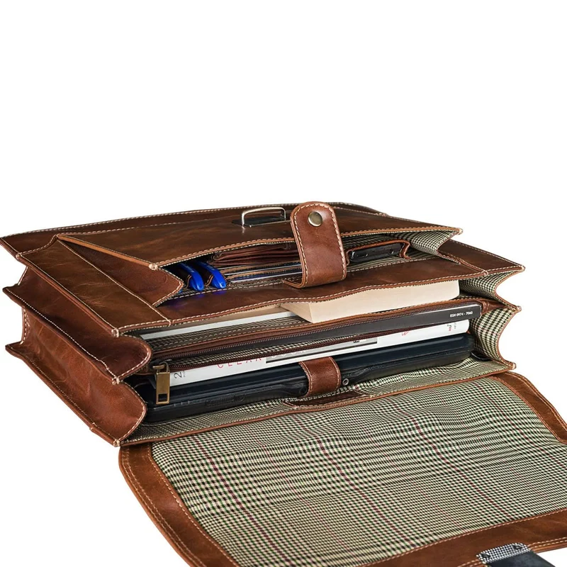 Businesstasche Herren Damen A4 Businesstasche Vintage Design braun