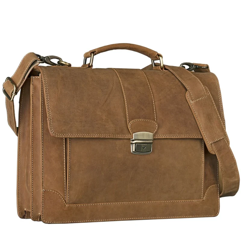 Klassische elegante Bürotasche Businesstasche Vintage braun