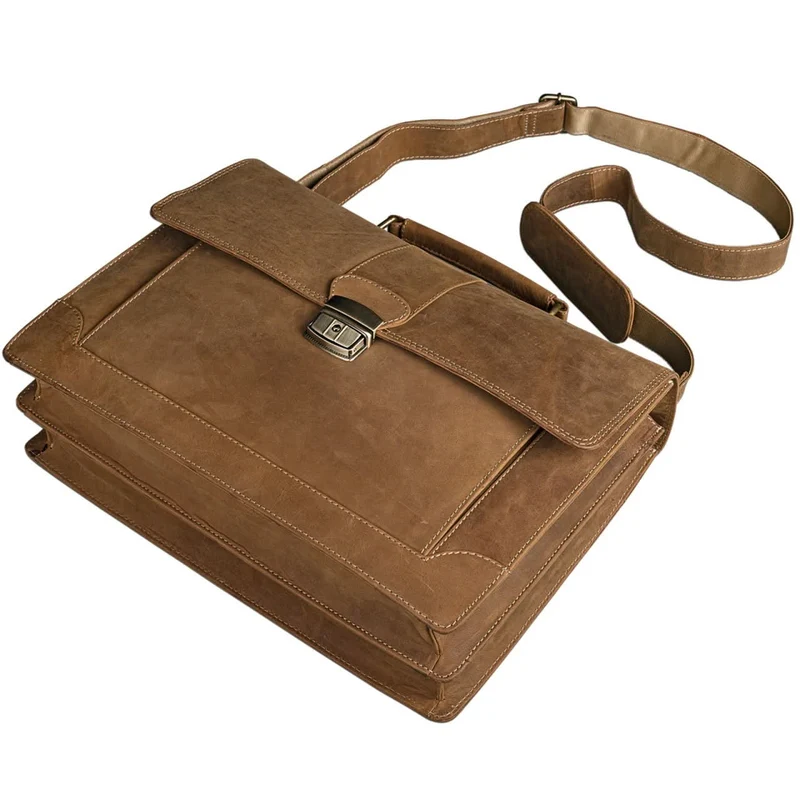 Klassische elegante Bürotasche Businesstasche Vintage braun