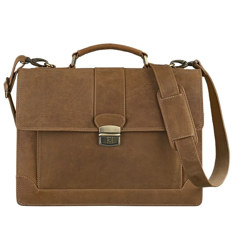 Klassische elegante Bürotasche Businesstasche Vintage braun