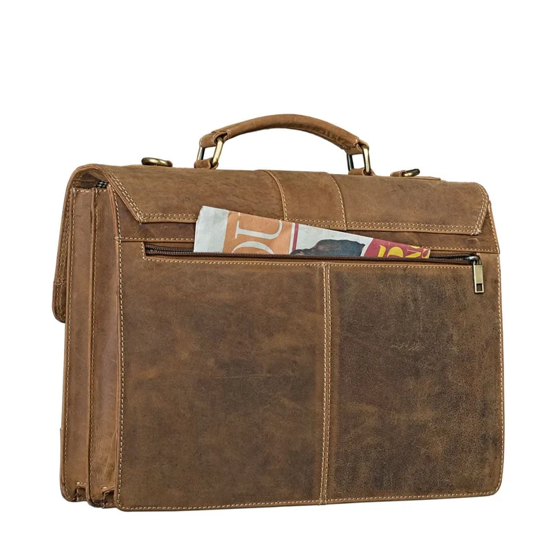 Klassische elegante Bürotasche Businesstasche Vintage braun