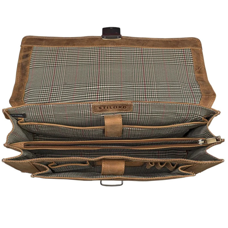 Klassische elegante Bürotasche Businesstasche Vintage braun