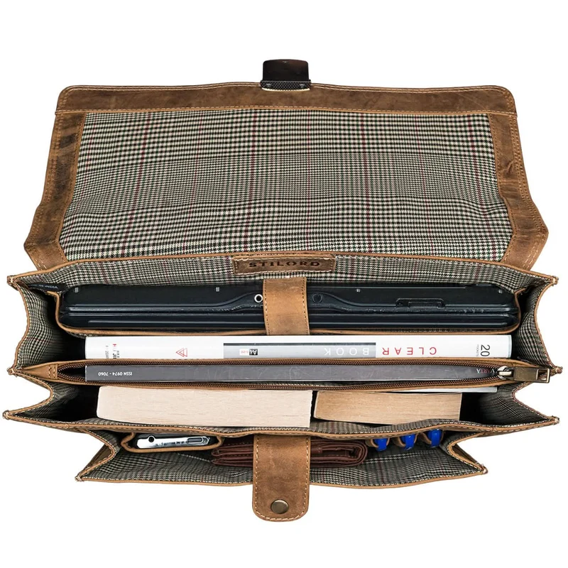 Klassische elegante Bürotasche Businesstasche Vintage braun