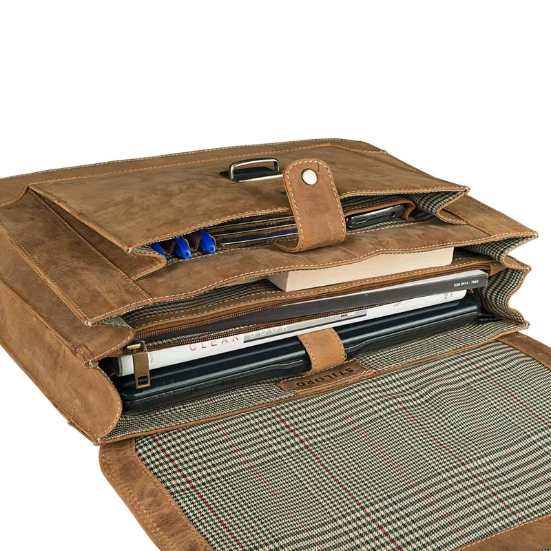 Klassische elegante Bürotasche Businesstasche Vintage braun