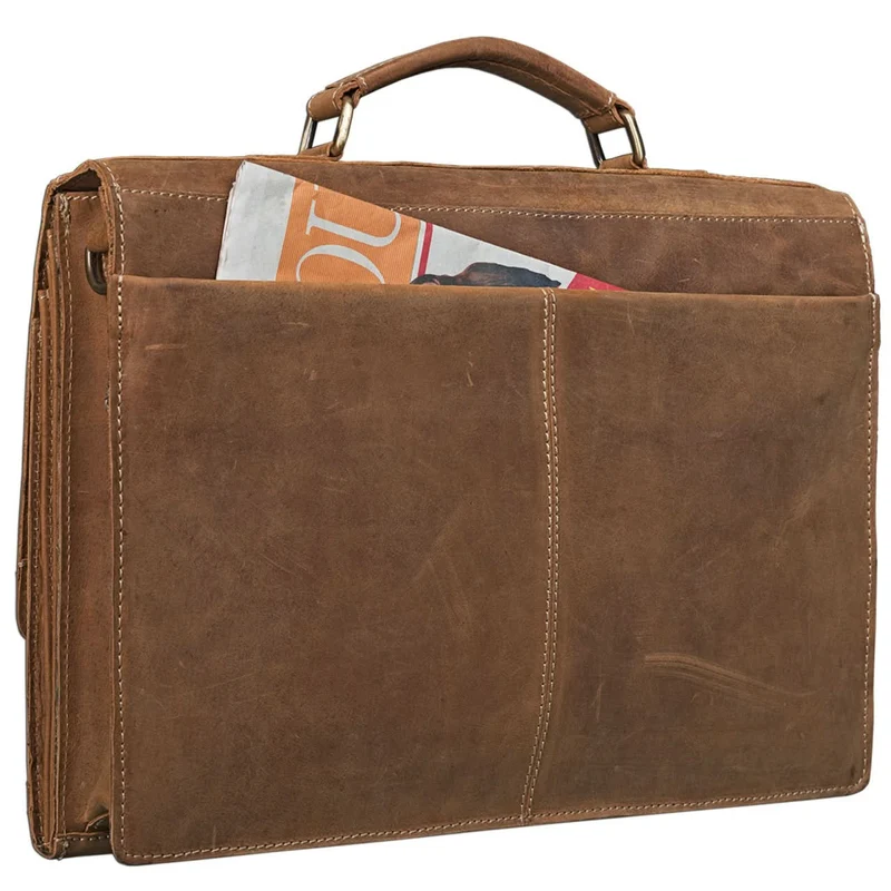 Vintage Businesstasche Bürotasche Handtasche / Umhängetasche Leder braun