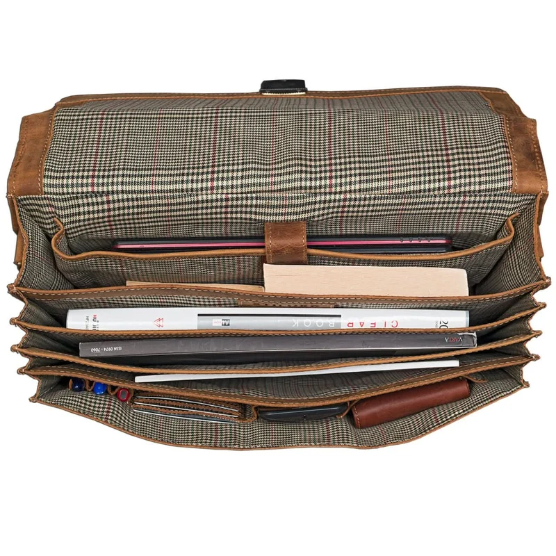 Vintage Businesstasche Bürotasche Handtasche / Umhängetasche Leder braun