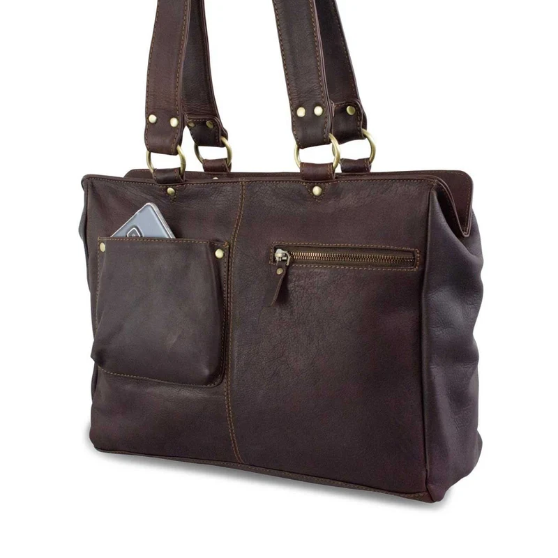 Dunkelbraune Umhängetasche Schultertasche Handtasche für Damen