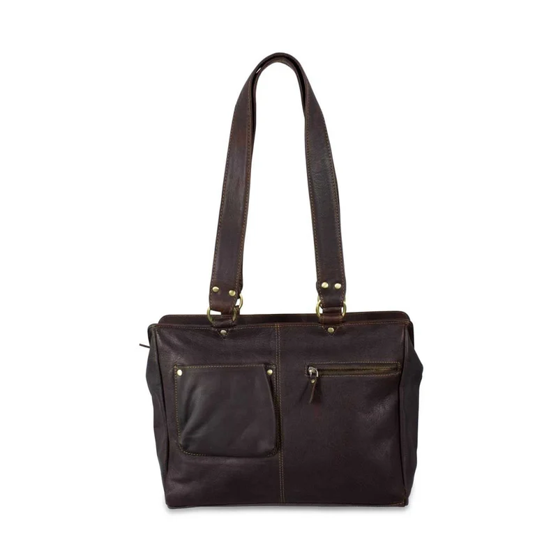 Dunkelbraune Umhängetasche Schultertasche Handtasche für Damen