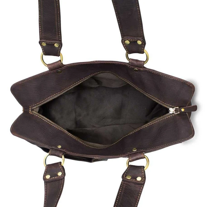 Dunkelbraune Umhängetasche Schultertasche Handtasche für Damen