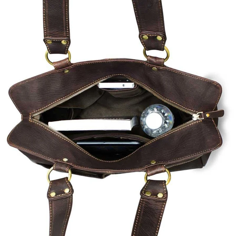 Dunkelbraune Umhängetasche Schultertasche Handtasche für Damen