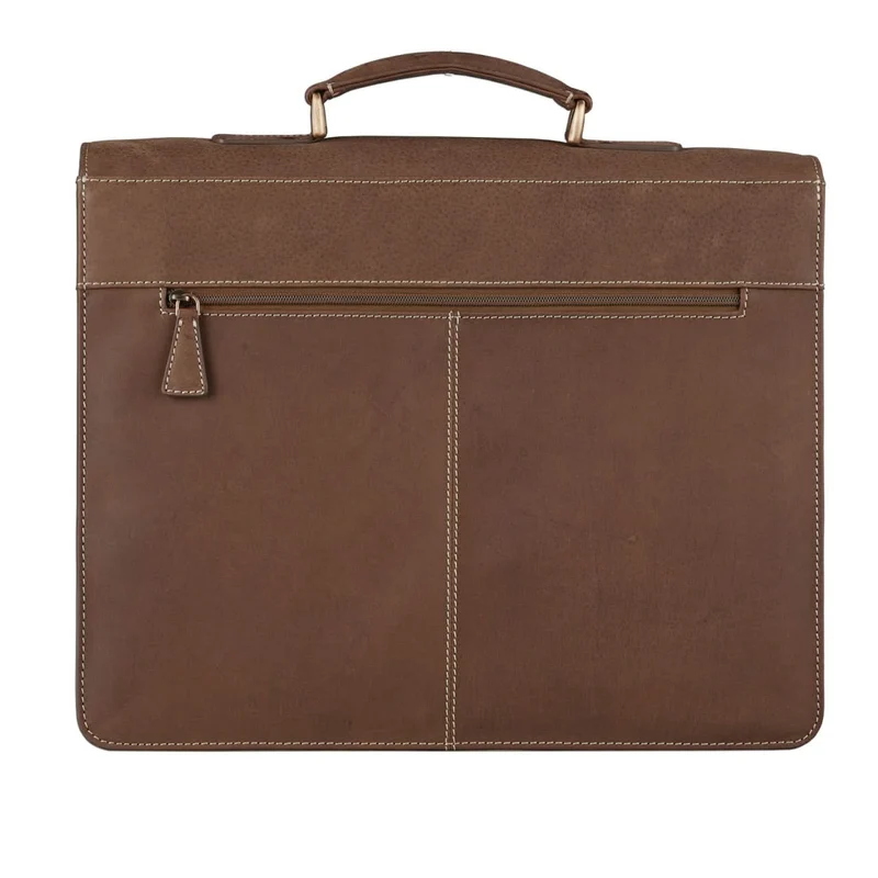 Klassische Ledertasche Lehrertasche Studium Büchertasche braun
