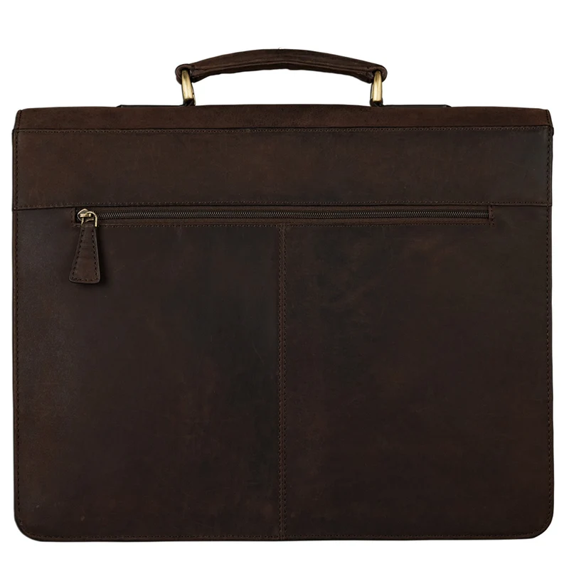 Klassische Ledertasche Aktentasche 15,6 Zoll dunkelbraun