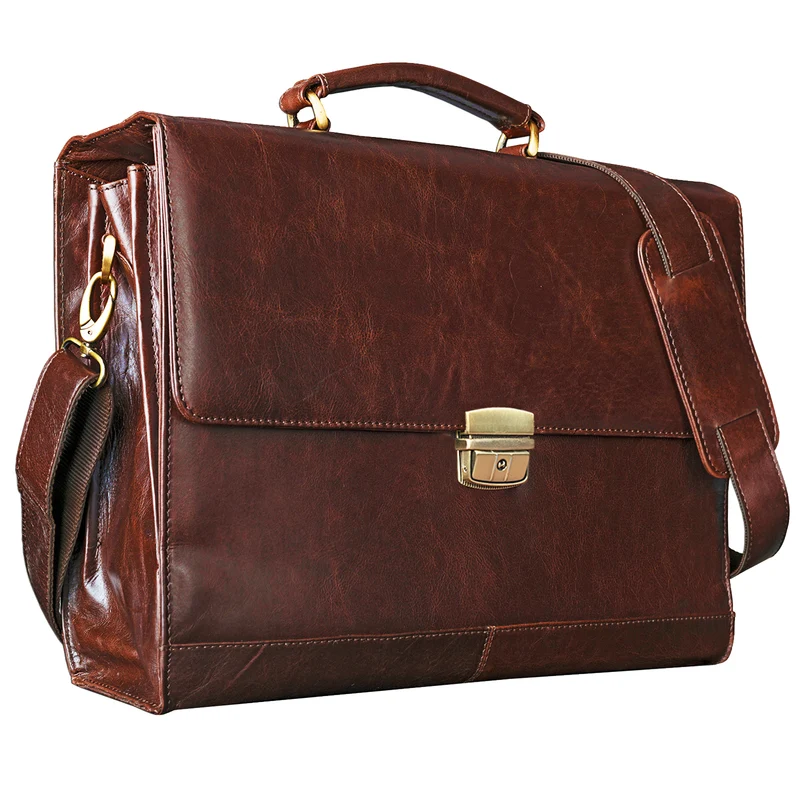 Vintage Leder Aktentasche Antik Braun
