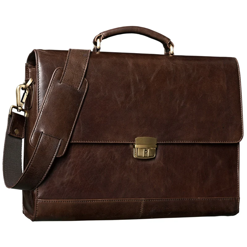 Vintage Leder Aktentasche Antik Braun