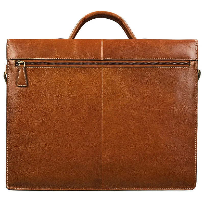 "Lorenz" Große Aktentasche Leder cognac / braun