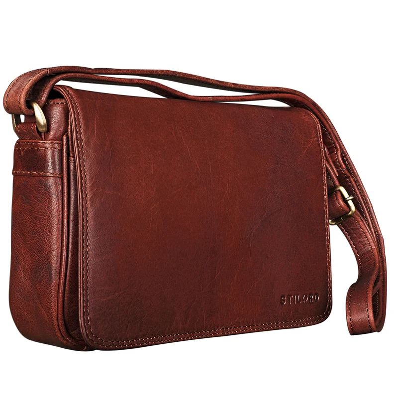 "Leana" Damen Umhängetasche Leder siena - braun