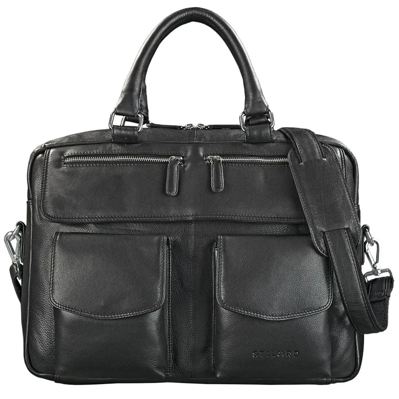 Umhängetasche Leder Schwarz "Kansas"