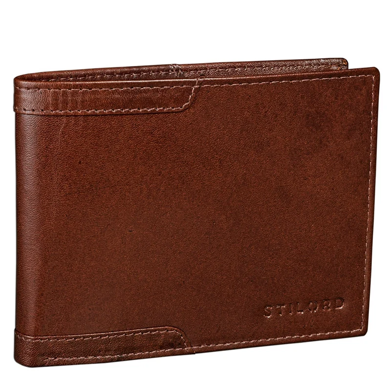 Vintage Leder Portemonnaie für Herren Rinds Leder Cognac