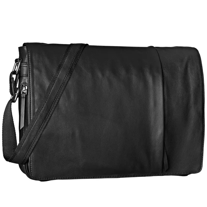 Umhängetasche weiches Leder Schwarz