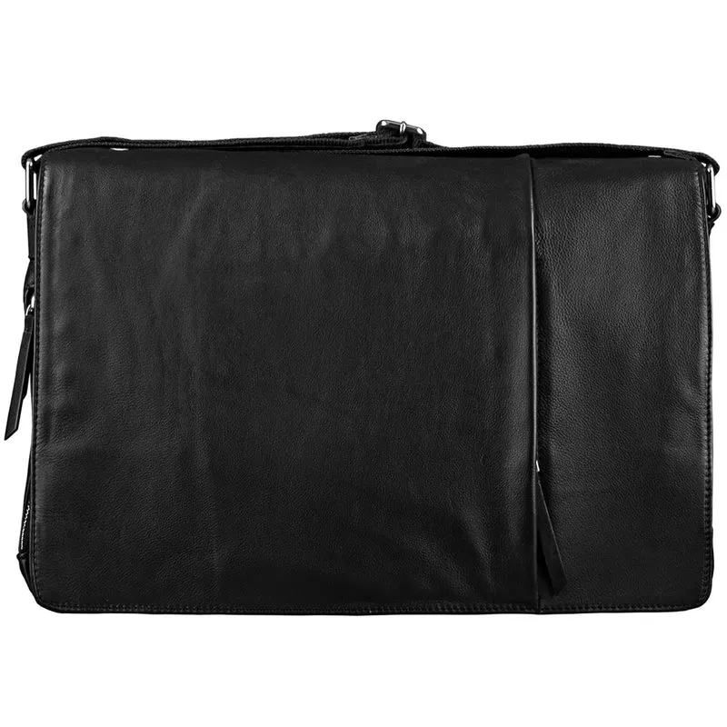 Umhängetasche weiches Leder Schwarz