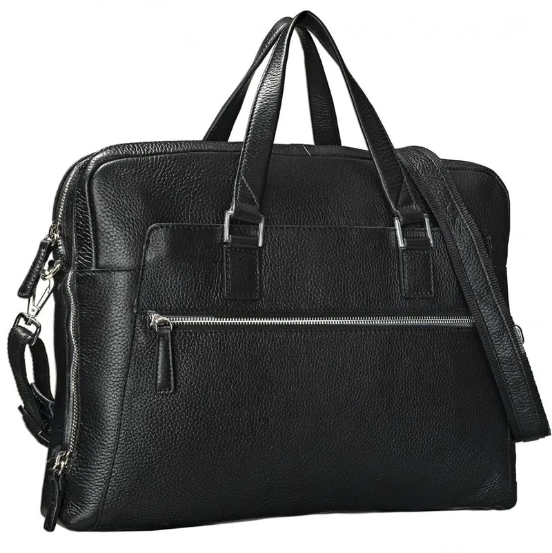 Bürotasche Leder Herren Damen schwarz