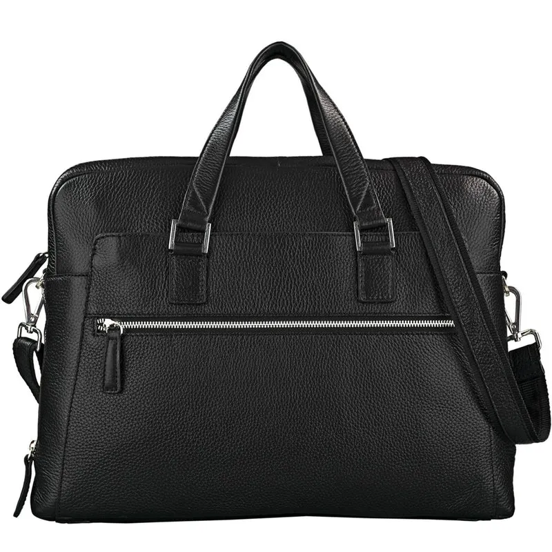 Bürotasche Leder Herren Damen schwarz
