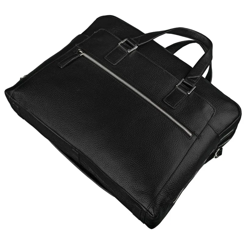 Bürotasche Leder Herren Damen schwarz