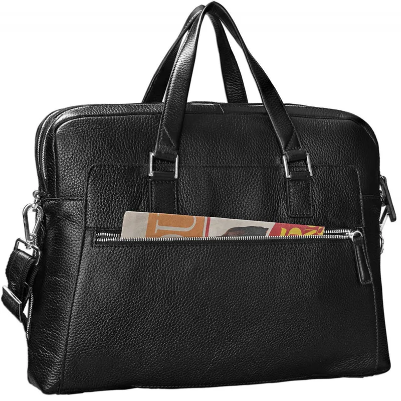 Bürotasche Leder Herren Damen schwarz
