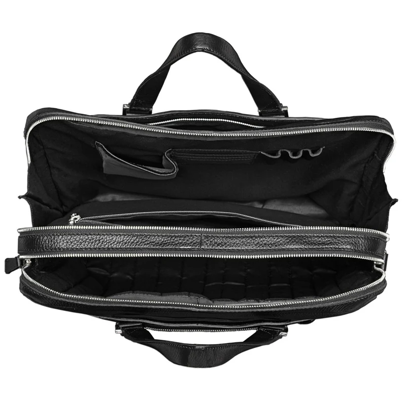 Bürotasche Leder Herren Damen schwarz