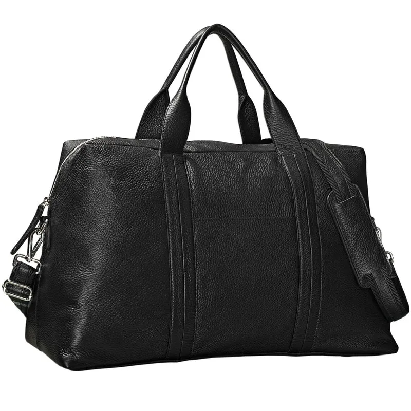 Reisetasche elegant Leder schwarz