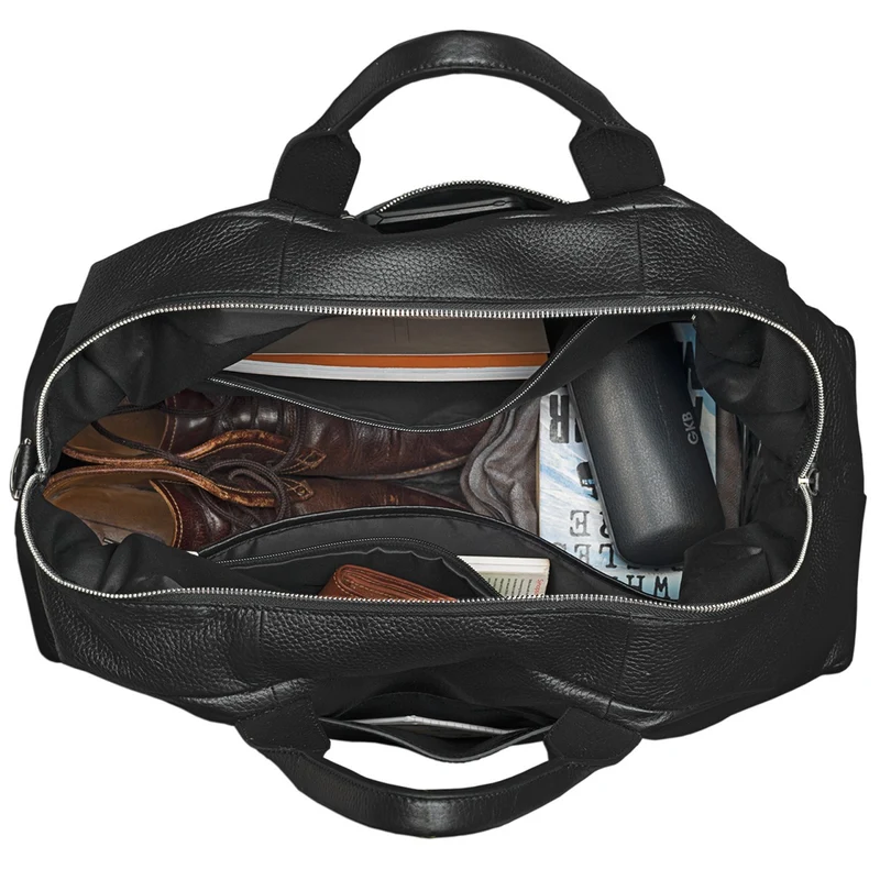 Reisetasche elegant Leder schwarz