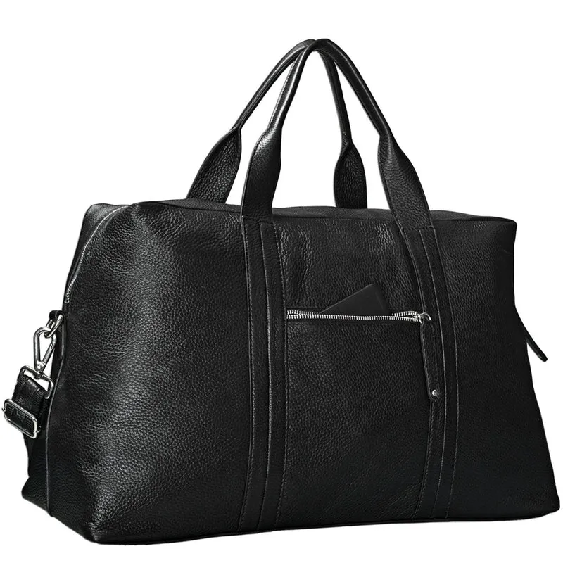 Reisetasche elegant Leder schwarz