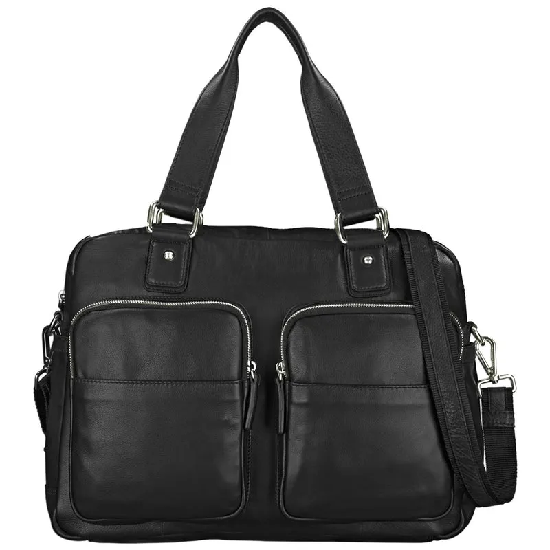 Businesstasche Leder Damen schwarz