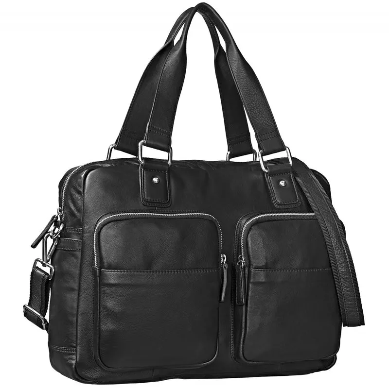 Businesstasche Leder Damen schwarz