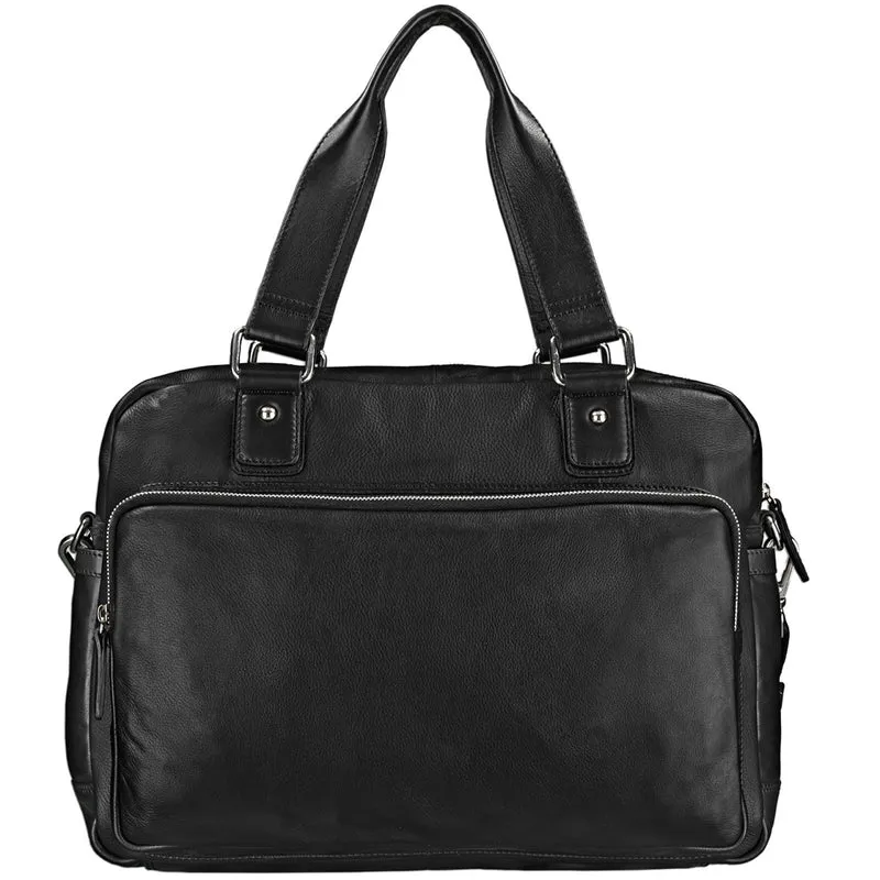 Businesstasche Leder Damen schwarz