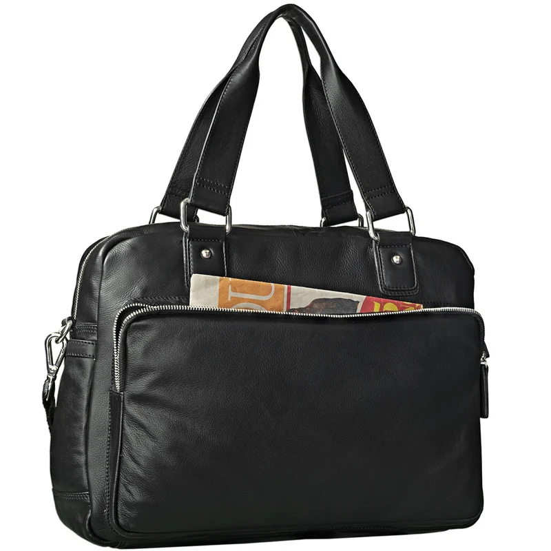 Businesstasche Leder Damen schwarz