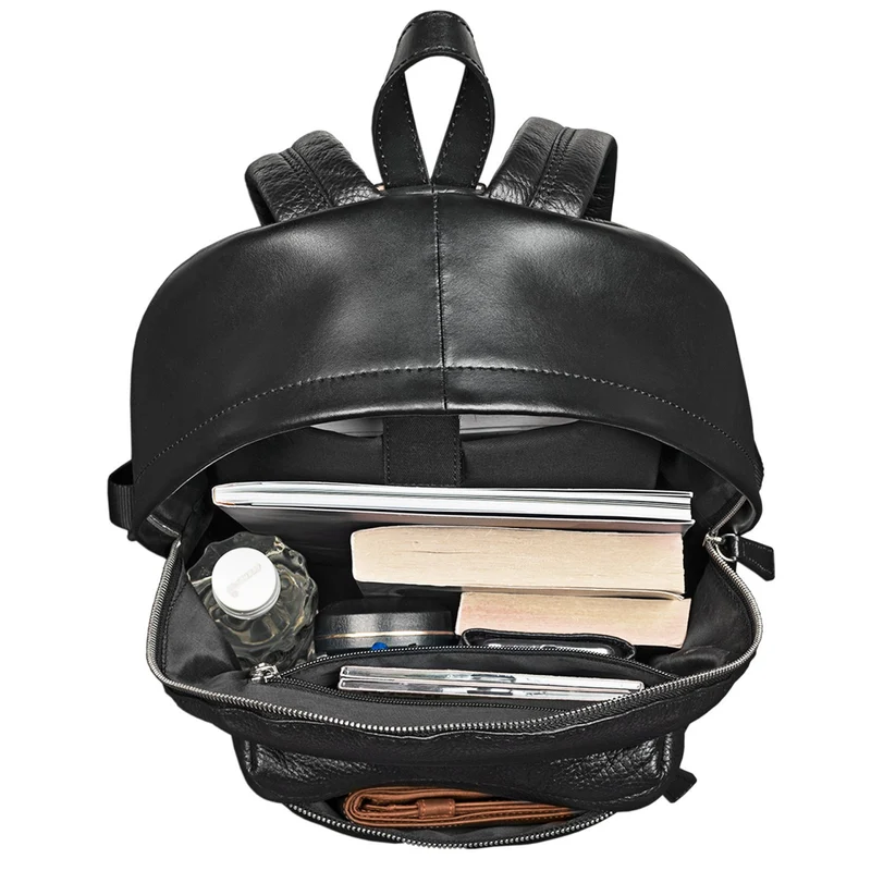 Rucksack Leder schwarz