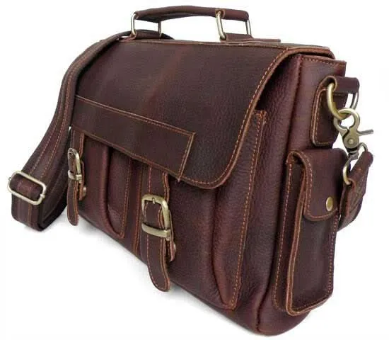 Schokoloaden-Braune Umhängetasche Lehrertasche College Bag Leder