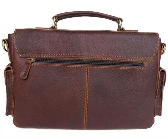 Schokoloaden-Braune Umhängetasche Lehrertasche College Bag Leder